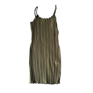 Bozzolo Olive Green Ribbed Bodycon Dress – Size S – NWOT